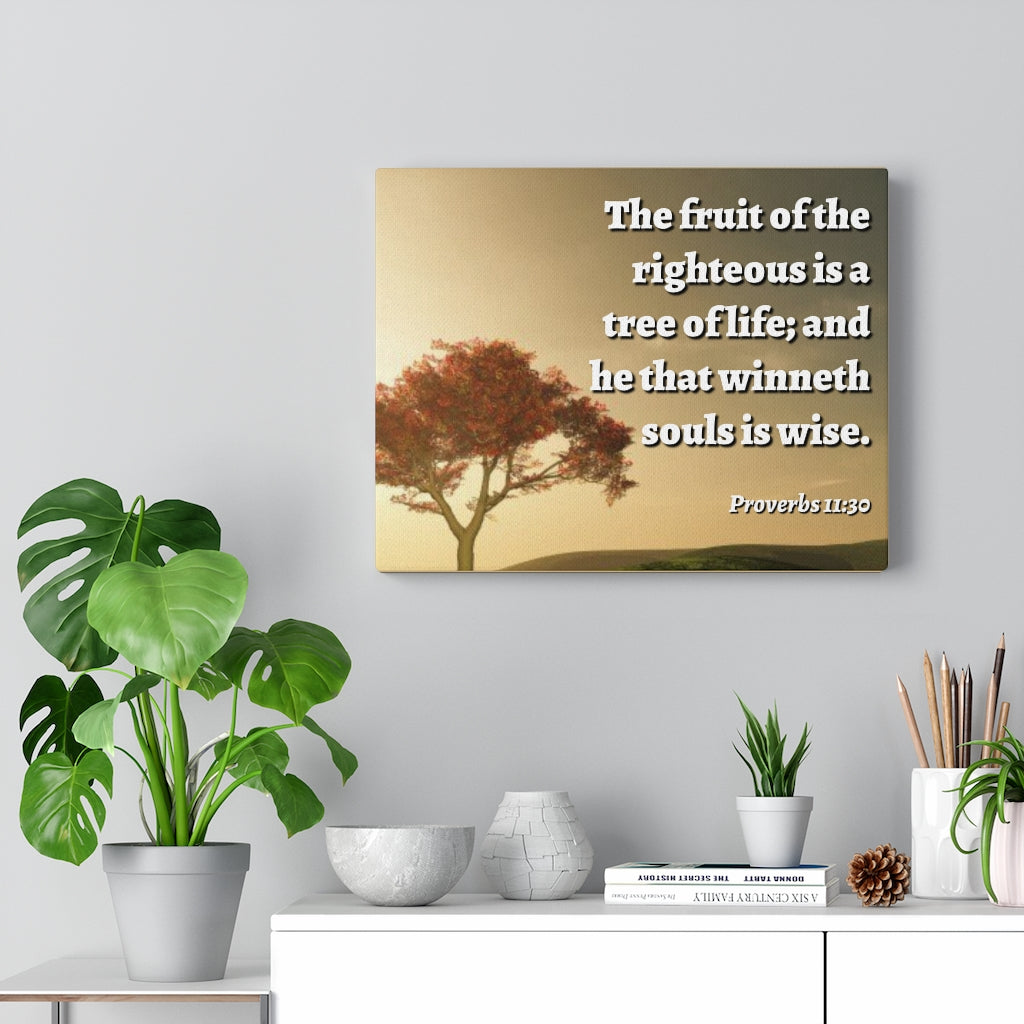 Scripture Walls Tree Of Life Proverbs 11:30 Bible Verse Canvas Christian Wall Art Ready to Hang Unframed-Express Your Love Gifts