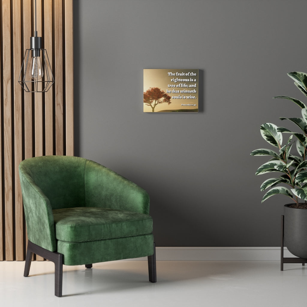 Scripture Walls Tree Of Life Proverbs 11:30 Bible Verse Canvas Christian Wall Art Ready to Hang Unframed-Express Your Love Gifts