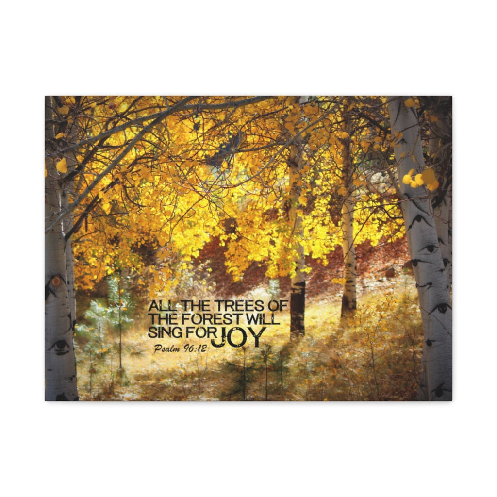 Scripture Walls Trees Of The Forest Psalm 96:12 Bible Verse Canvas Christian Wall Art Ready to Hang Unframed-Express Your Love Gifts
