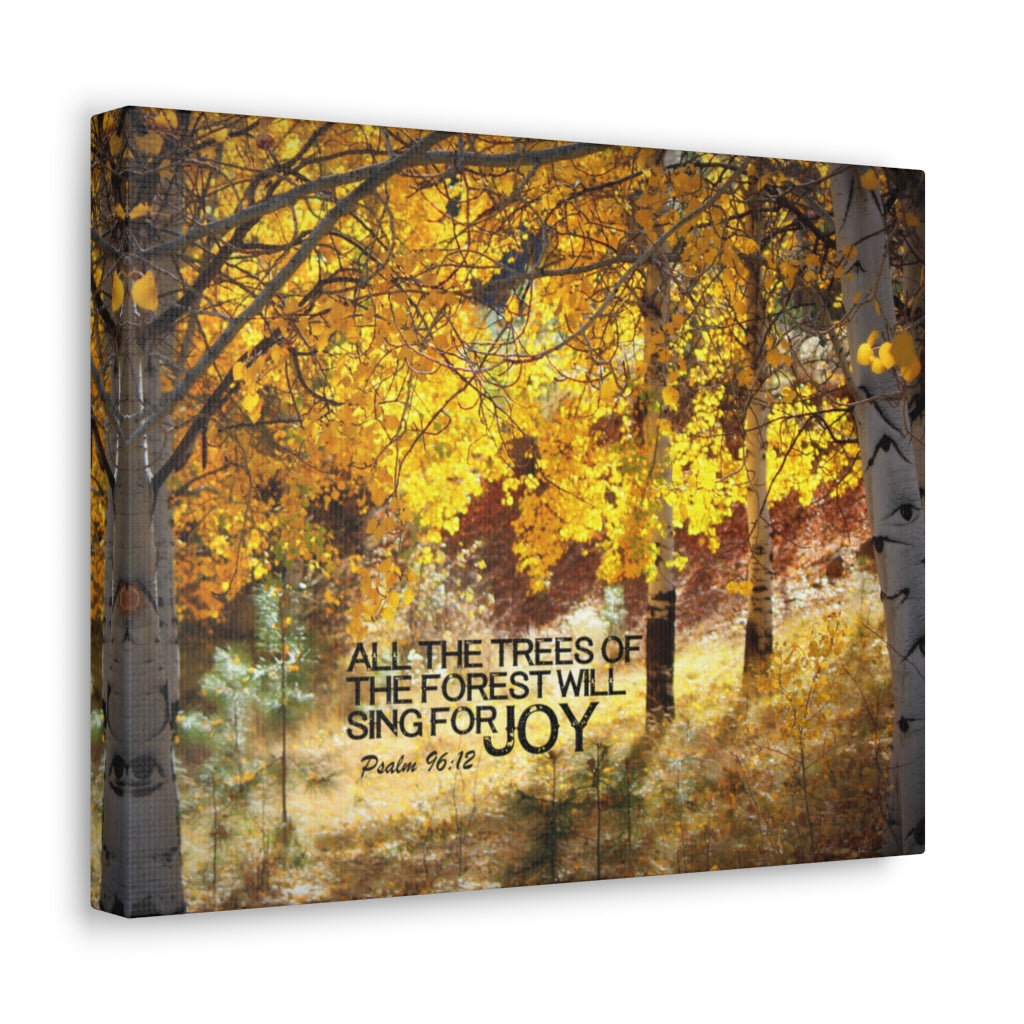 Scripture Walls Trees Of The Forest Psalm 96:12 Bible Verse Canvas Christian Wall Art Ready to Hang Unframed-Express Your Love Gifts