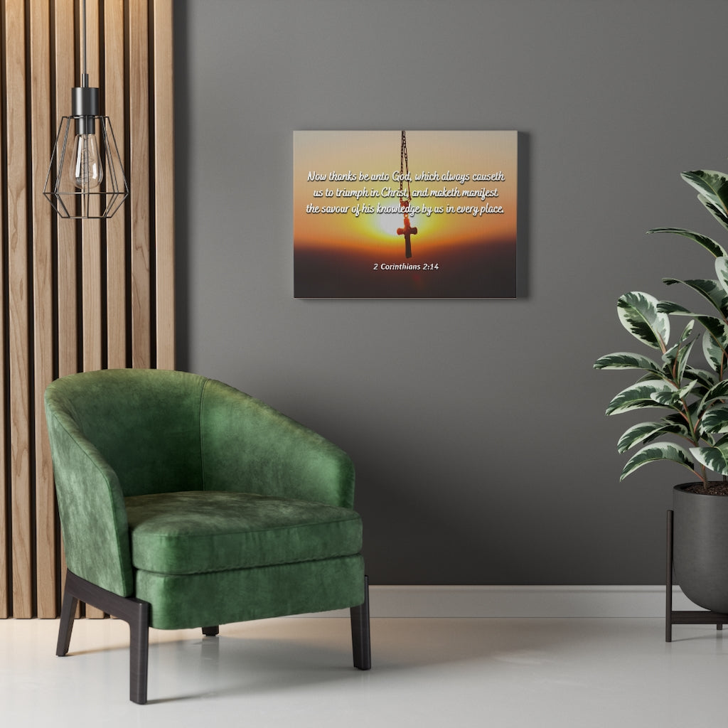 Scripture Walls Triumph In Christ 2 Corinthians 2:14 Bible Verse Canvas Christian Wall Art Ready to Hang Unframed-Express Your Love Gifts