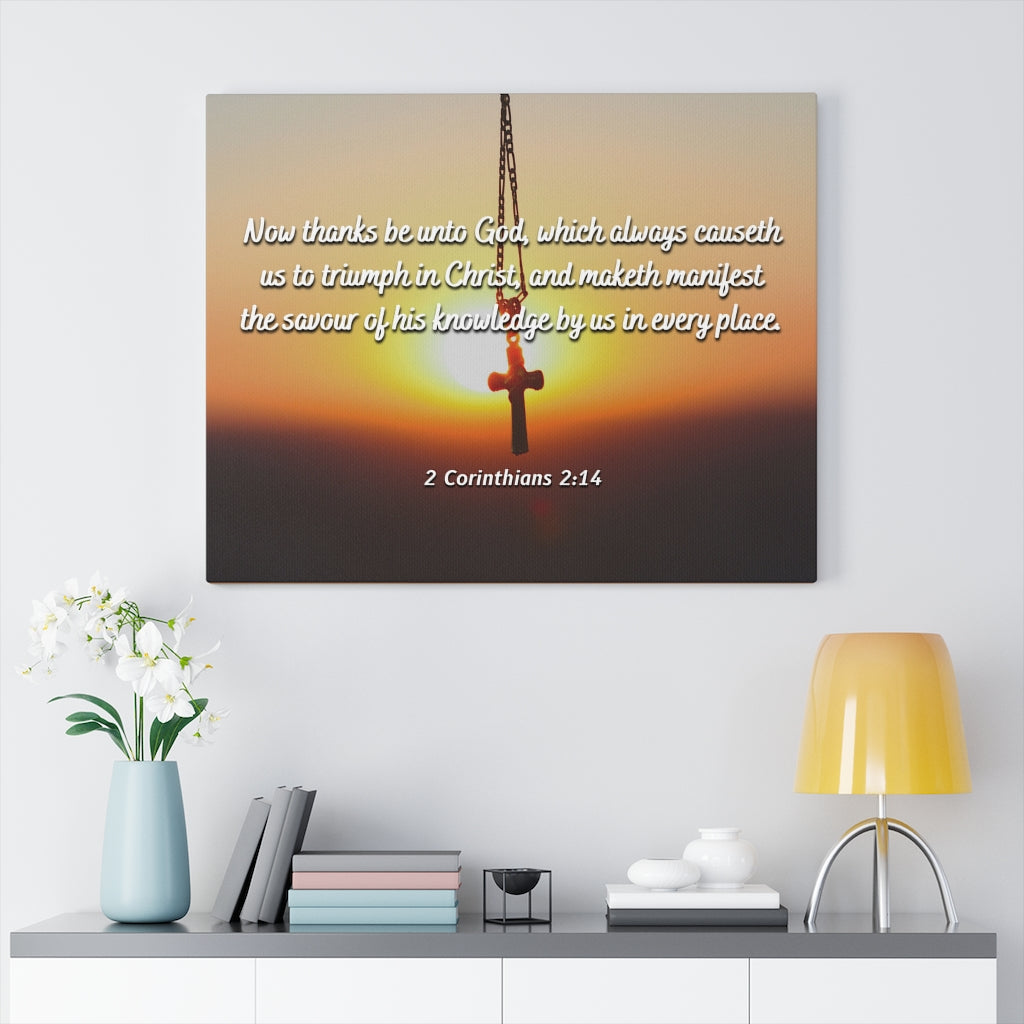 Scripture Walls Triumph In Christ 2 Corinthians 2:14 Bible Verse Canvas Christian Wall Art Ready to Hang Unframed-Express Your Love Gifts