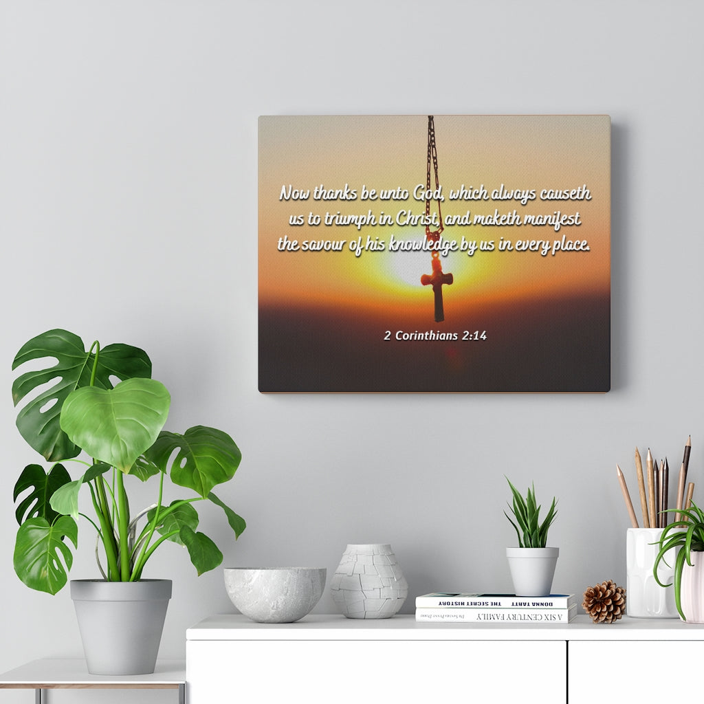 Scripture Walls Triumph In Christ 2 Corinthians 2:14 Bible Verse Canvas Christian Wall Art Ready to Hang Unframed-Express Your Love Gifts