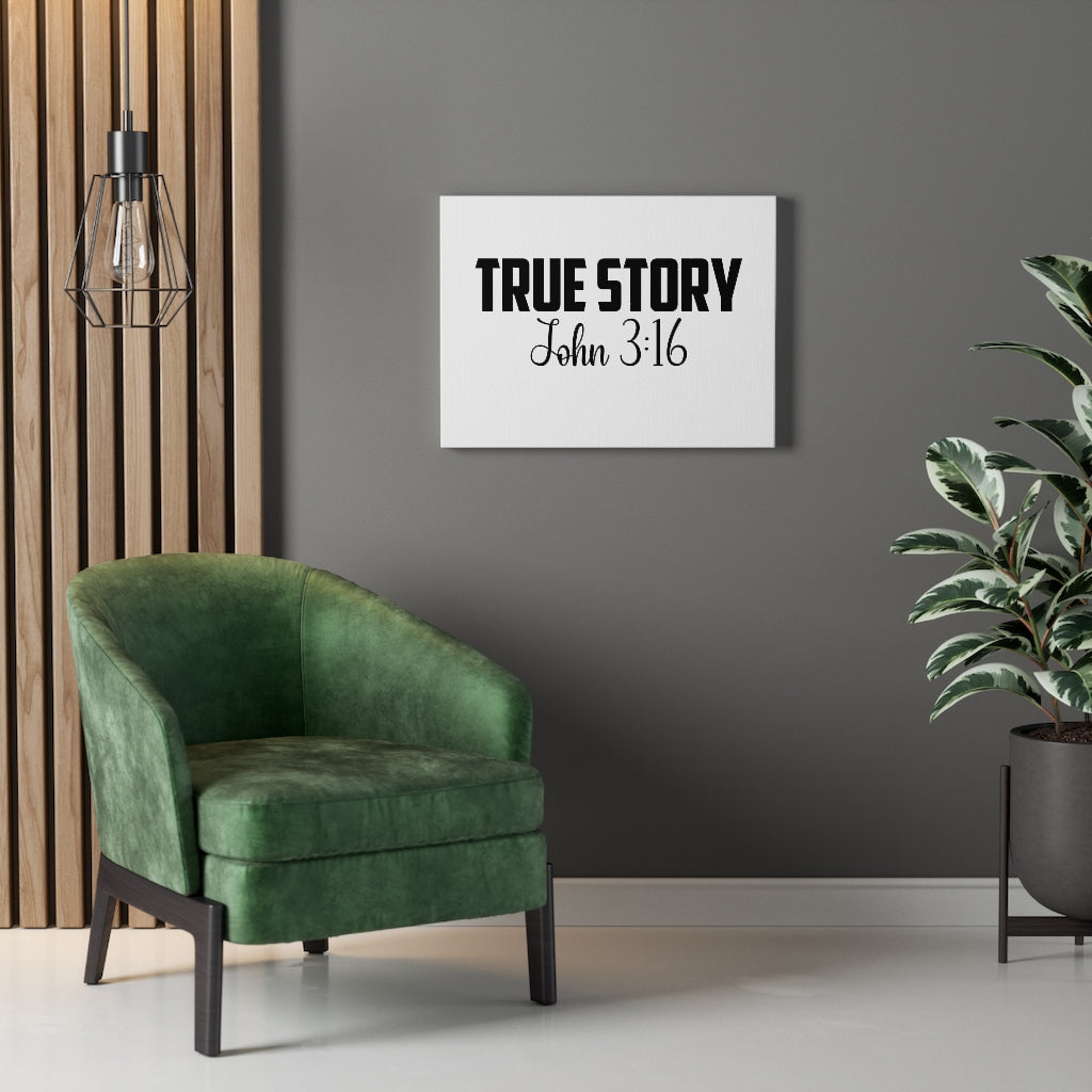 Scripture Walls True Story John 3:16 Bible Verse Canvas Christian Wall Art Ready to Hang Unframed-Express Your Love Gifts