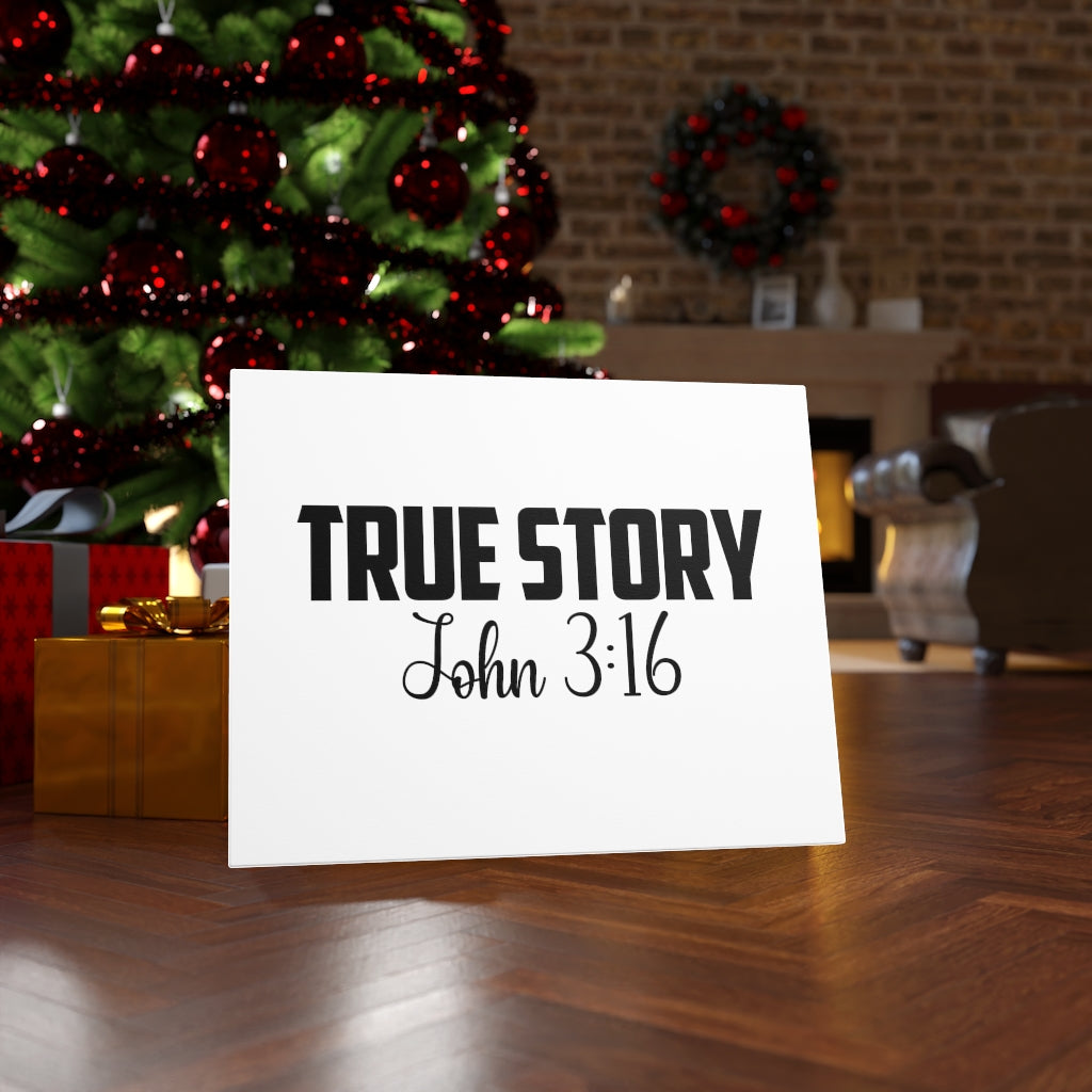 Scripture Walls True Story John 3:16 Bible Verse Canvas Christian Wall Art Ready to Hang Unframed-Express Your Love Gifts
