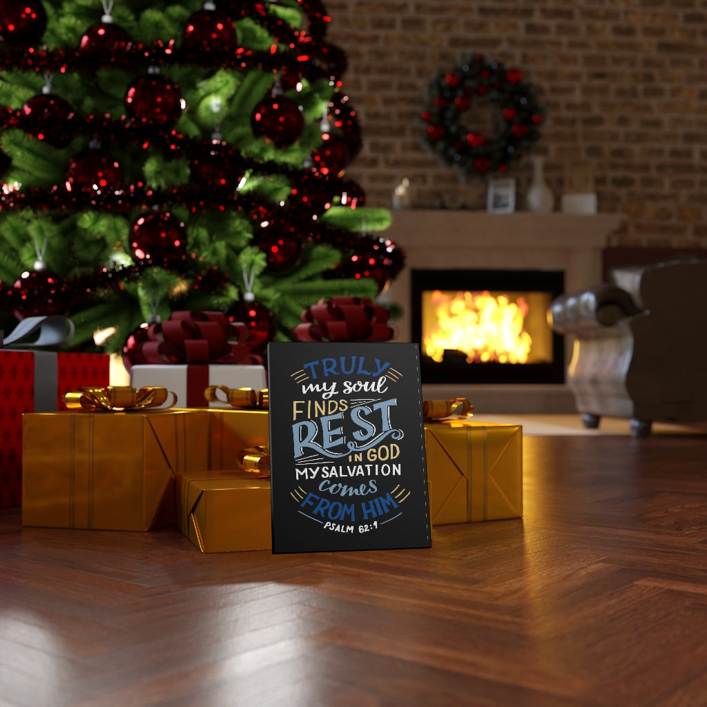 Scripture Walls Truly My Soul Psalm 62:1 Bible Verse Canvas Christian Wall Art Ready to Hang Unframed-Express Your Love Gifts