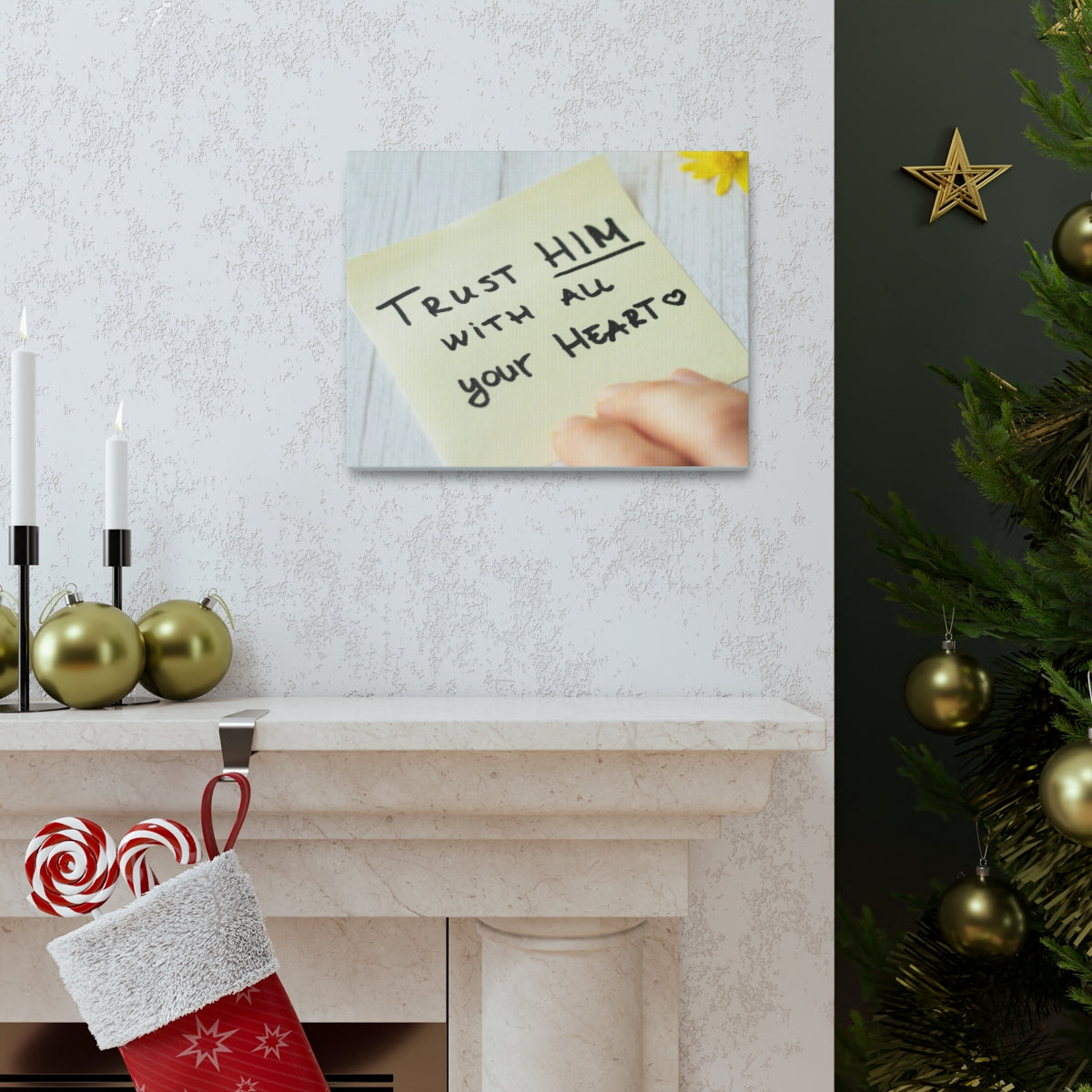 Scripture Walls Trust Him Notes 1 PETER 5:7 Christian Wall Art Bible Verse Print Ready to Hang Unframed-Express Your Love Gifts