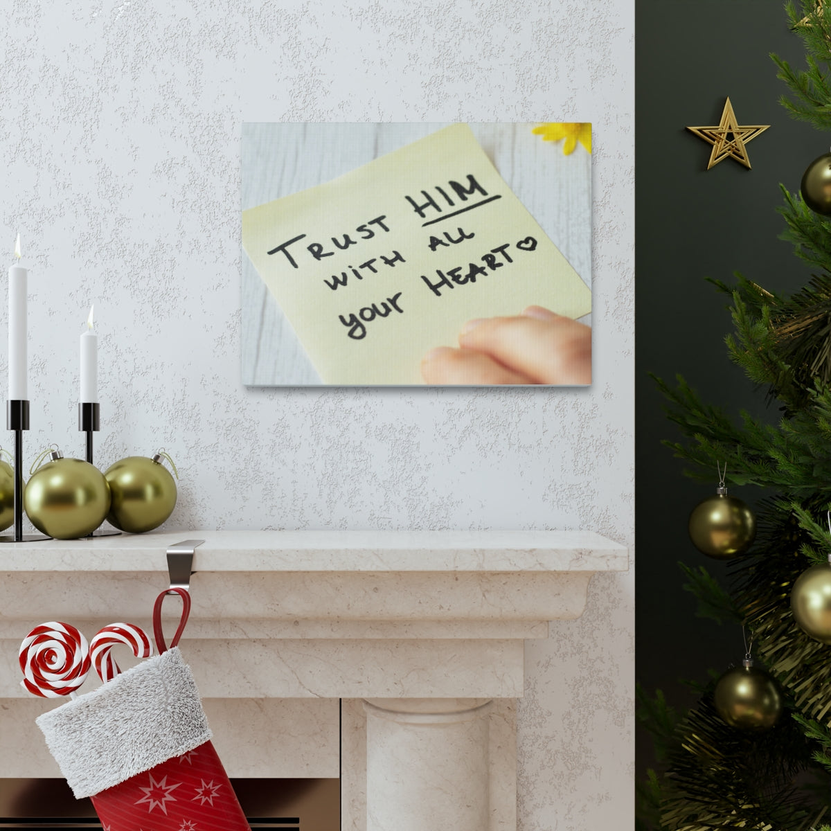Scripture Walls Trust Him Notes 1 PETER 5:7 Christian Wall Art Bible Verse Print Ready to Hang Unframed-Express Your Love Gifts