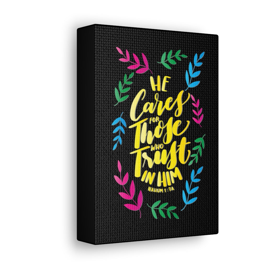 Scripture Walls Trust In Him Nahum 1:7A Bible Verse Canvas Christian Wall Art Ready to Hang Unframed-Express Your Love Gifts