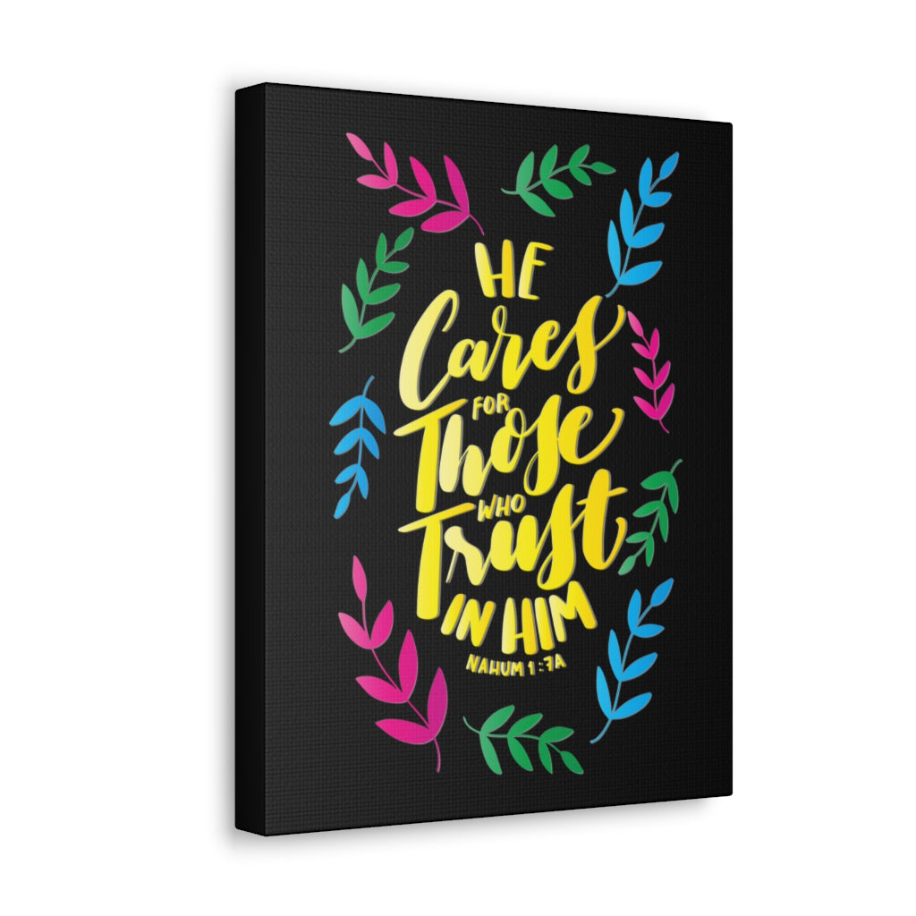 Scripture Walls Trust In Him Nahum 1:7A Bible Verse Canvas Christian Wall Art Ready to Hang Unframed-Express Your Love Gifts