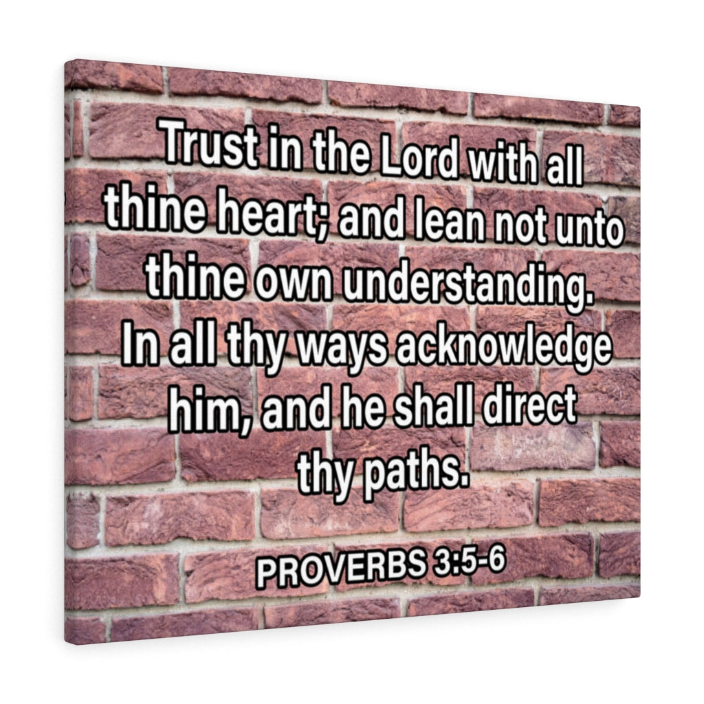 Scripture Walls Trust in Lord Proverbs 3:5-6 Bricks Scripture Bible Verse Canvas Christian Wall Art Ready to Hang Unframed-Express Your Love Gifts