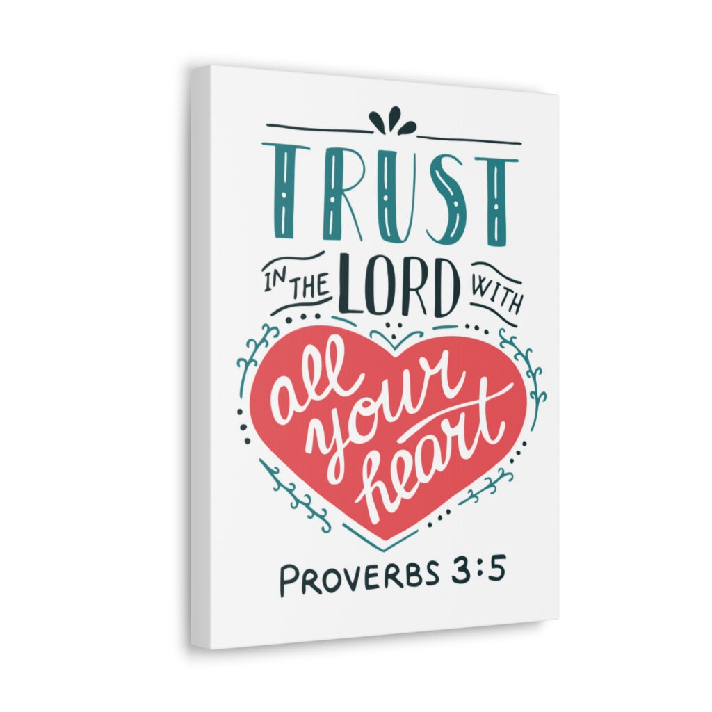 Scripture Walls Trust In The Lord Heart Proverbs 3:5 Christian Wall Art Bible Verse Print Ready To Hang Unframed-Express Your Love Gifts
