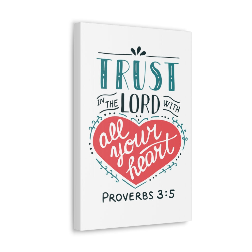 Scripture Walls Trust In The Lord Heart Proverbs 3:5 Christian Wall Art Bible Verse Print Ready To Hang Unframed-Express Your Love Gifts