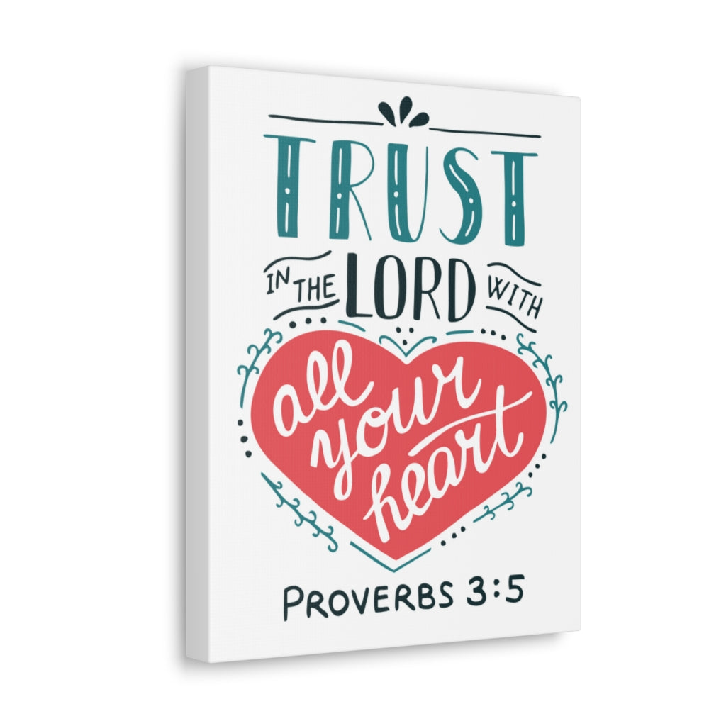 Scripture Walls Trust In The Lord Heart Proverbs 3:5 Christian Wall Art Bible Verse Print Ready To Hang Unframed-Express Your Love Gifts