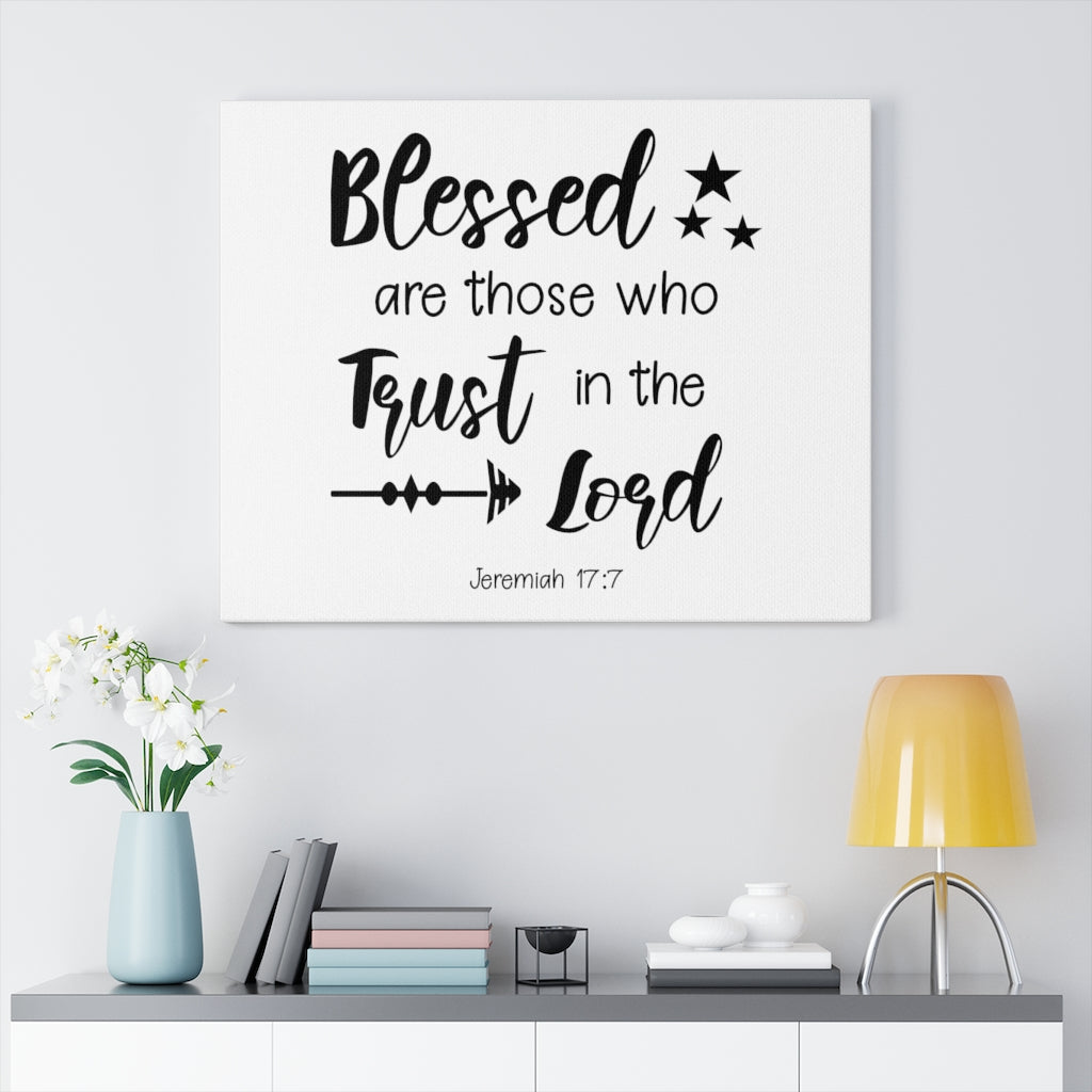 Scripture Walls Trust In The Lord Jeremiah 17:7 Bible Verse Canvas Christian Wall Art Ready to Hang Unframed-Express Your Love Gifts