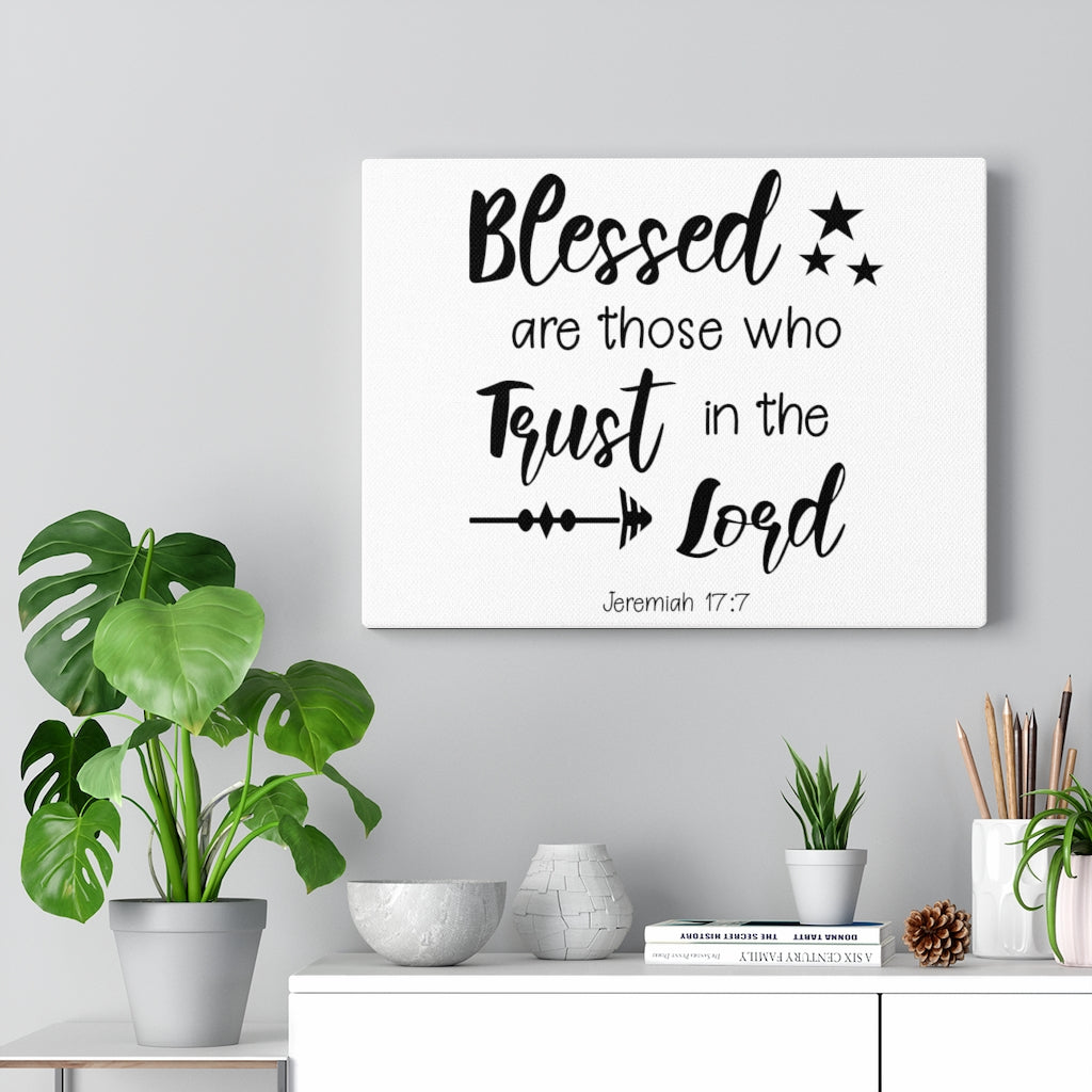 Scripture Walls Trust In The Lord Jeremiah 17:7 Bible Verse Canvas Christian Wall Art Ready to Hang Unframed-Express Your Love Gifts