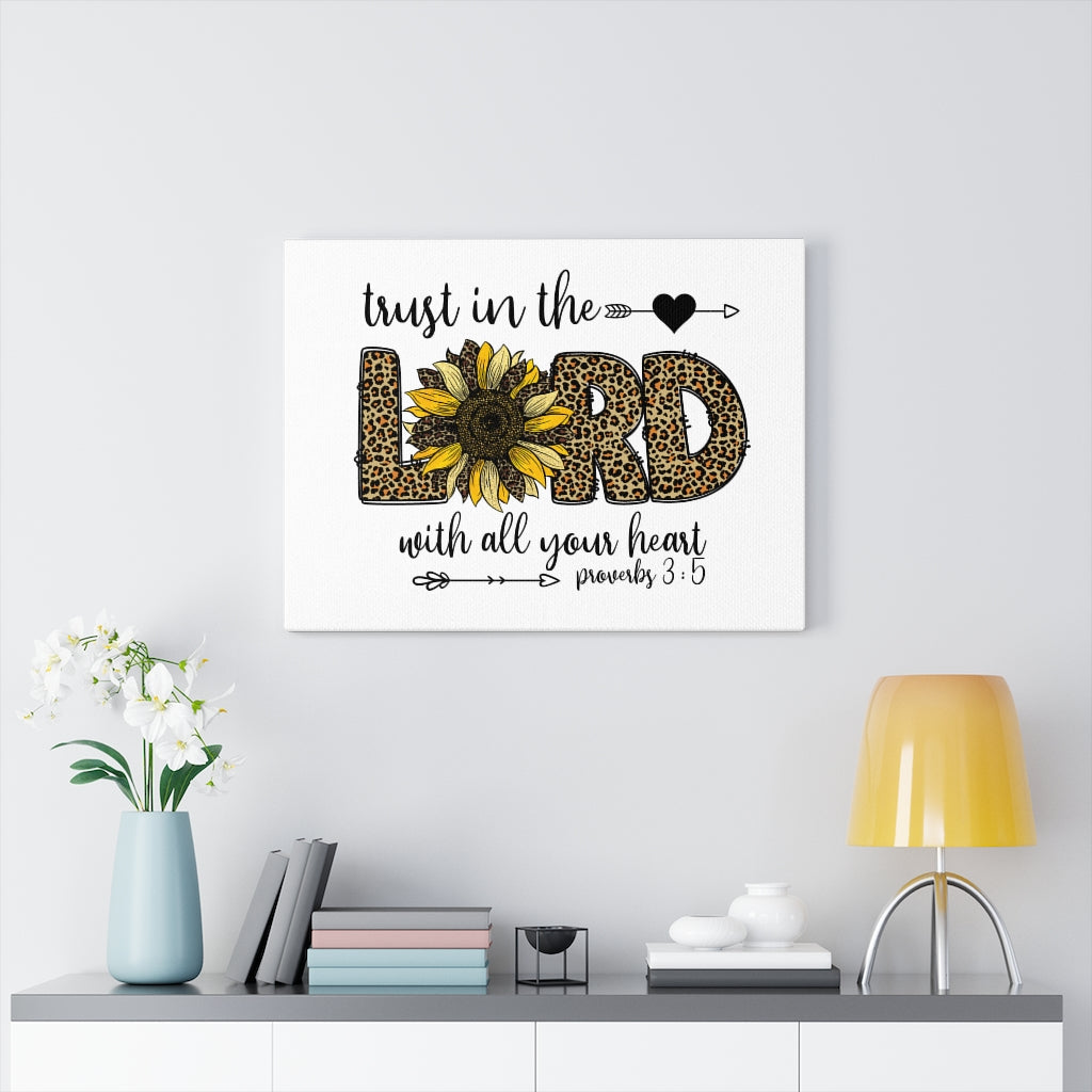 Scripture Walls Trust In The Lord Leopard Proverbs 3:5 Bible Verse Canvas Christian Wall Art Ready to Hang Unframed-Express Your Love Gifts