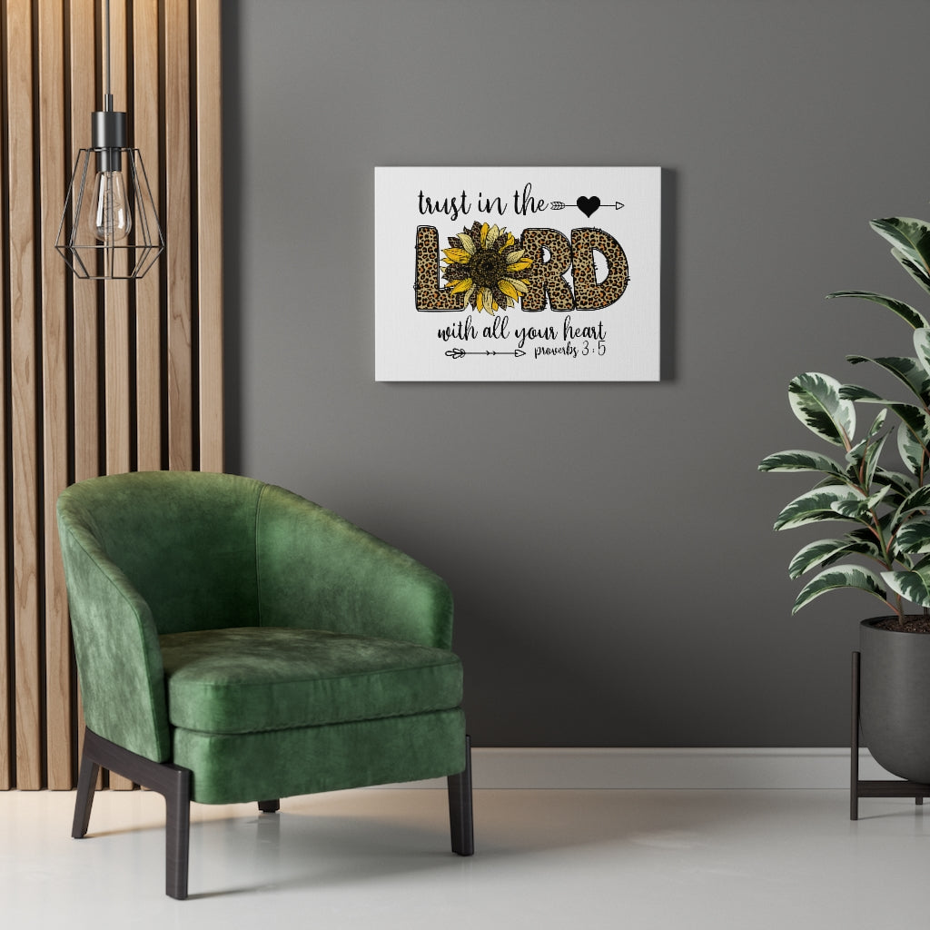 Scripture Walls Trust In The Lord Leopard Proverbs 3:5 Bible Verse Canvas Christian Wall Art Ready to Hang Unframed-Express Your Love Gifts