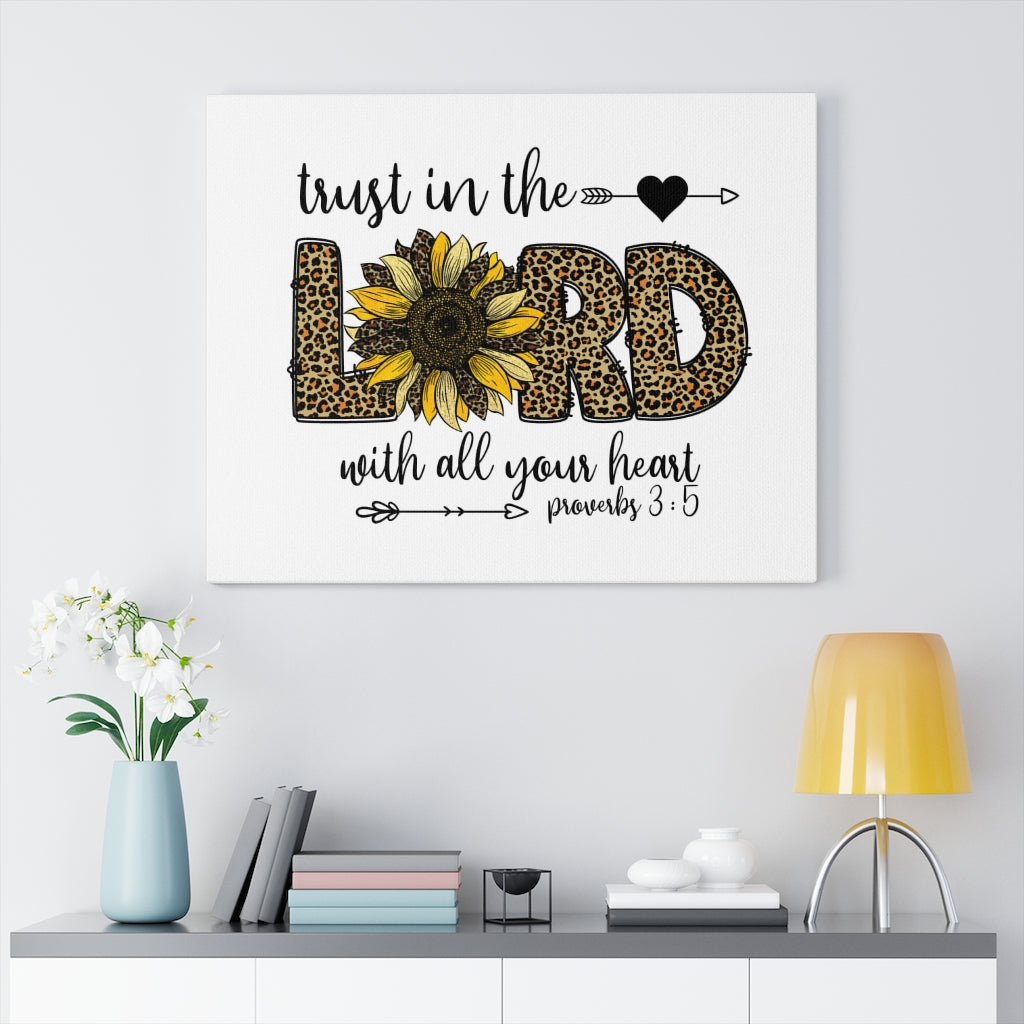 Scripture Walls Trust In The Lord Leopard Proverbs 3:5 Bible Verse Canvas Christian Wall Art Ready to Hang Unframed-Express Your Love Gifts