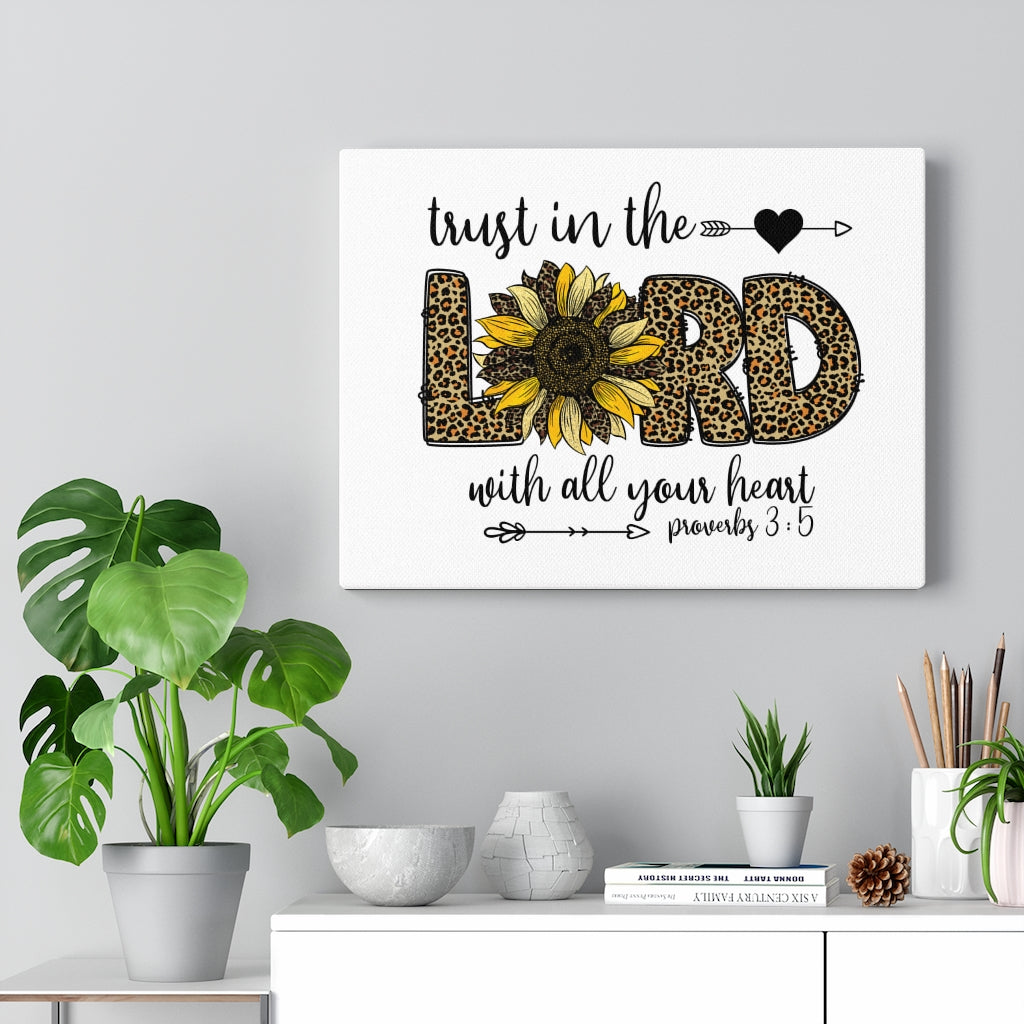 Scripture Walls Trust In The Lord Leopard Proverbs 3:5 Bible Verse Canvas Christian Wall Art Ready to Hang Unframed-Express Your Love Gifts