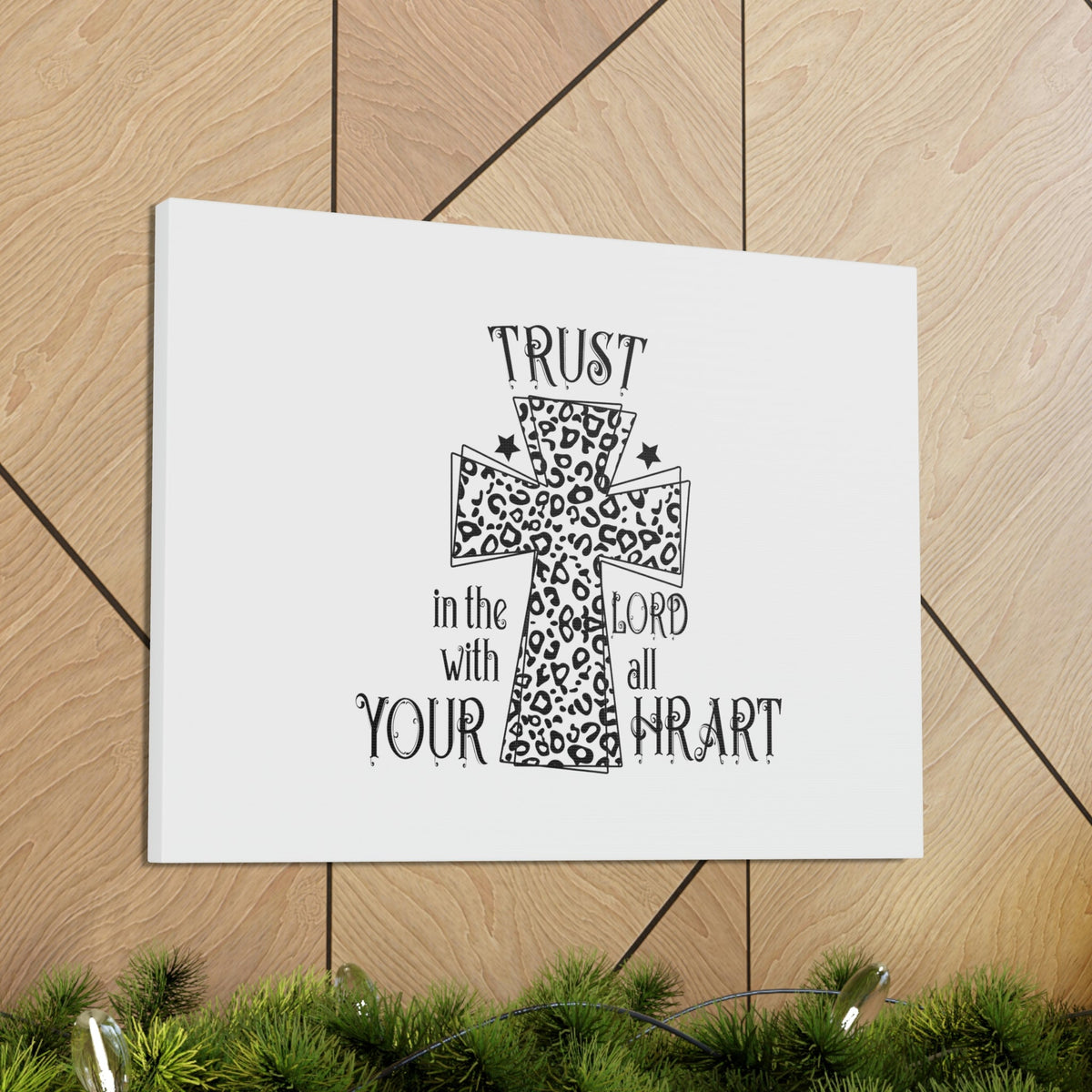 Scripture Walls Trust In The Lord Proverbs 3:5 Cross Christian Wall Art Bible Verse Print Ready to Hang Unframed-Express Your Love Gifts