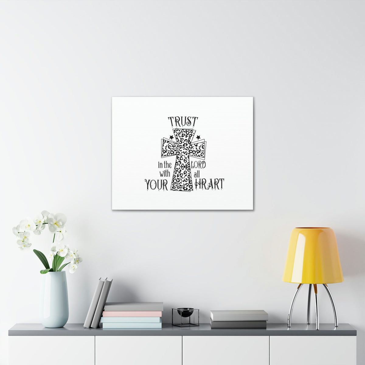Scripture Walls Trust In The Lord Proverbs 3:5 Cross Christian Wall Art Bible Verse Print Ready to Hang Unframed-Express Your Love Gifts