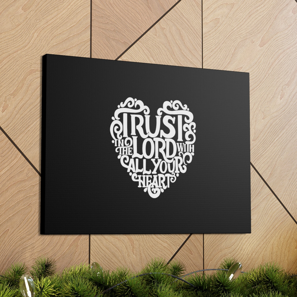 Scripture Walls Trust In The Lord Proverbs 3:5 Heart Christian Wall Art Bible Verse Print Ready to Hang Unframed-Express Your Love Gifts