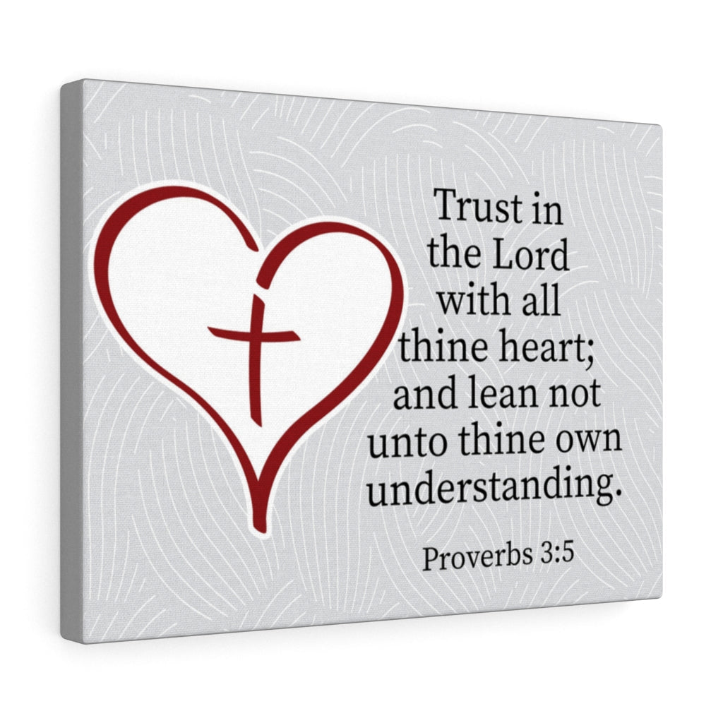Scripture Walls Trust in the Lord Proverbs 3:5 Heart Cross Wall Art Christian Home Decor Unframed-Express Your Love Gifts