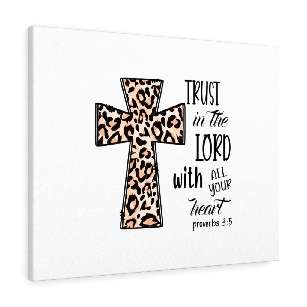 Scripture Walls Trust In The Lord Proverbs 3:5 Leopard Pattern Bible Verse Canvas Christian Wall Art Ready to Hang Unframed-Express Your Love Gifts