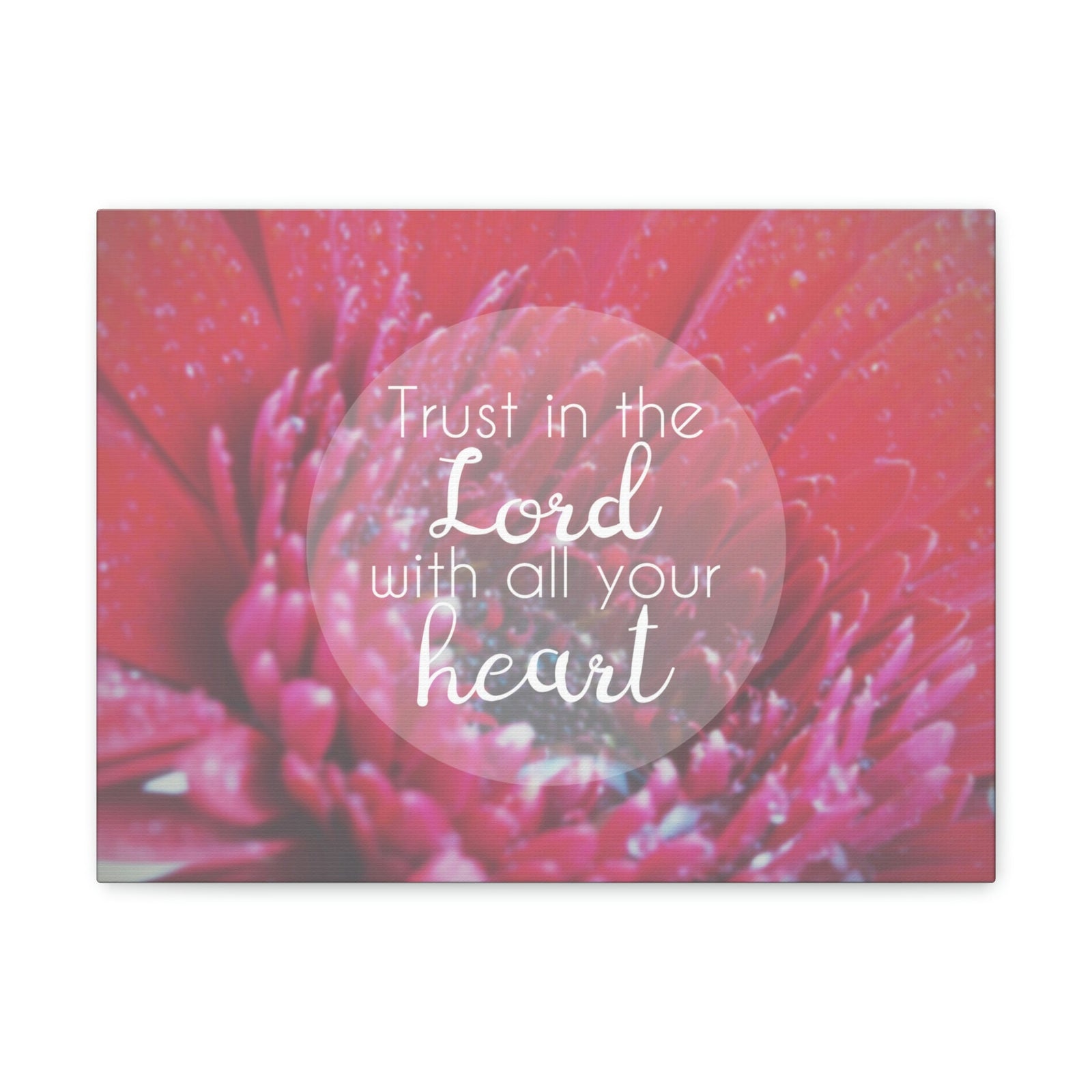 Scripture Walls Trust In The Lord Proverbs 3:5 Pink Flower Christian Wall Art Bible Verse Print Ready to Hang Unframed-Express Your Love Gifts