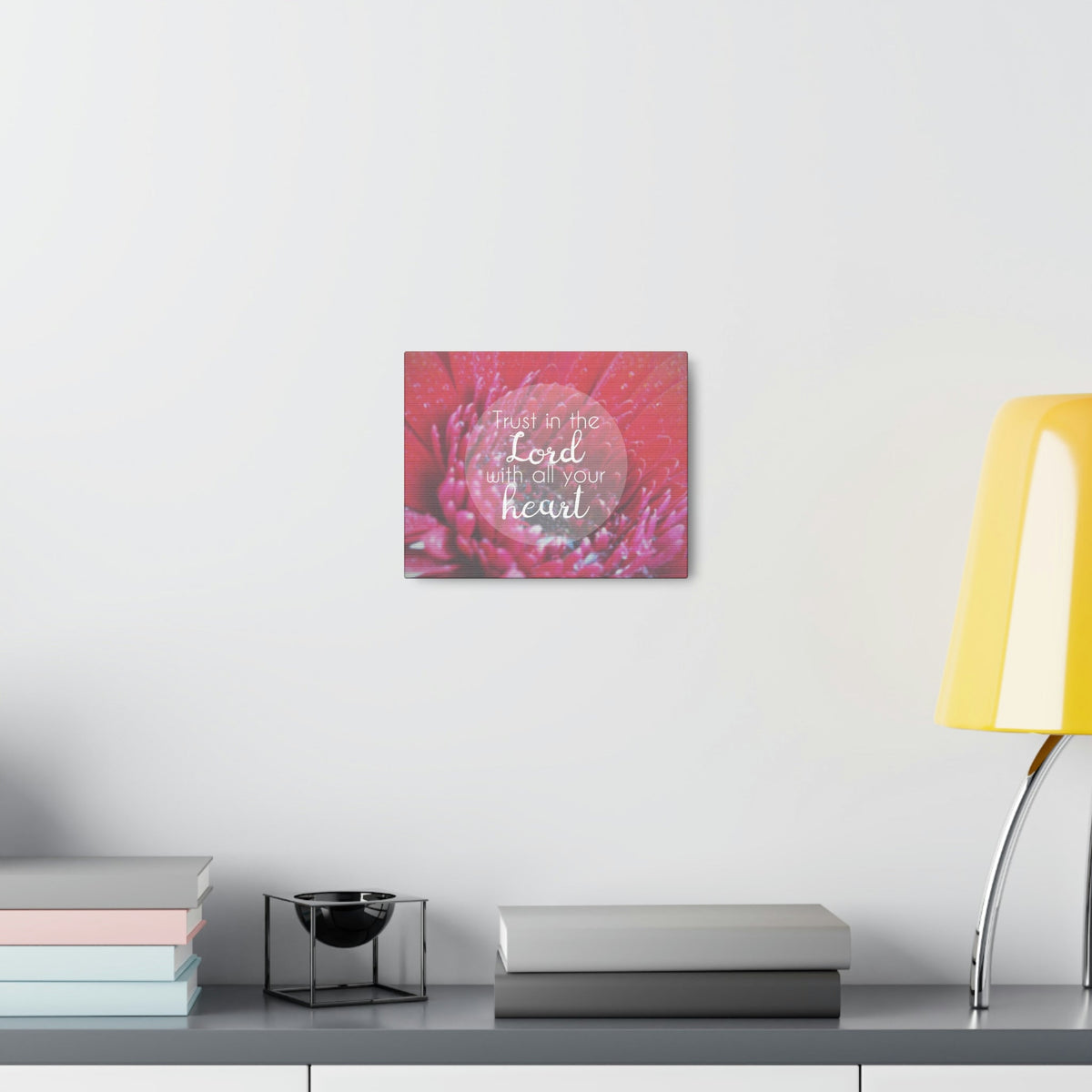 Scripture Walls Trust In The Lord Proverbs 3:5 Pink Flower Christian Wall Art Bible Verse Print Ready to Hang Unframed-Express Your Love Gifts