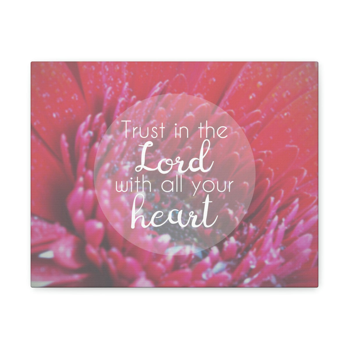 Scripture Walls Trust In The Lord Proverbs 3:5 Pink Flower Christian Wall Art Bible Verse Print Ready to Hang Unframed-Express Your Love Gifts