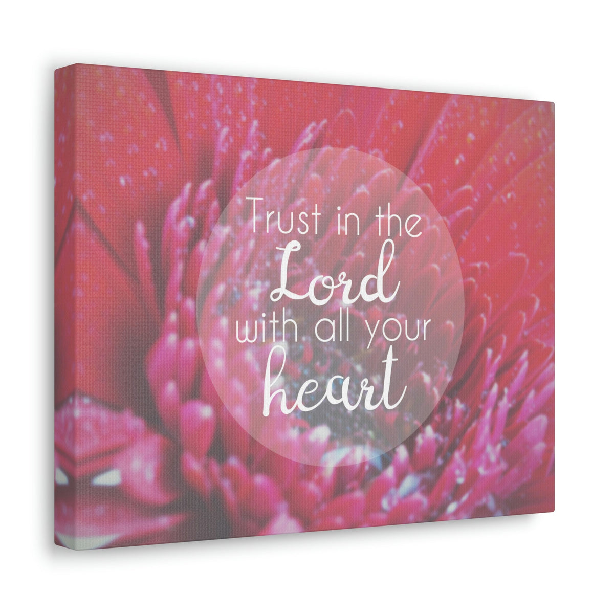 Scripture Walls Trust In The Lord Proverbs 3:5 Pink Flower Christian Wall Art Bible Verse Print Ready to Hang Unframed-Express Your Love Gifts