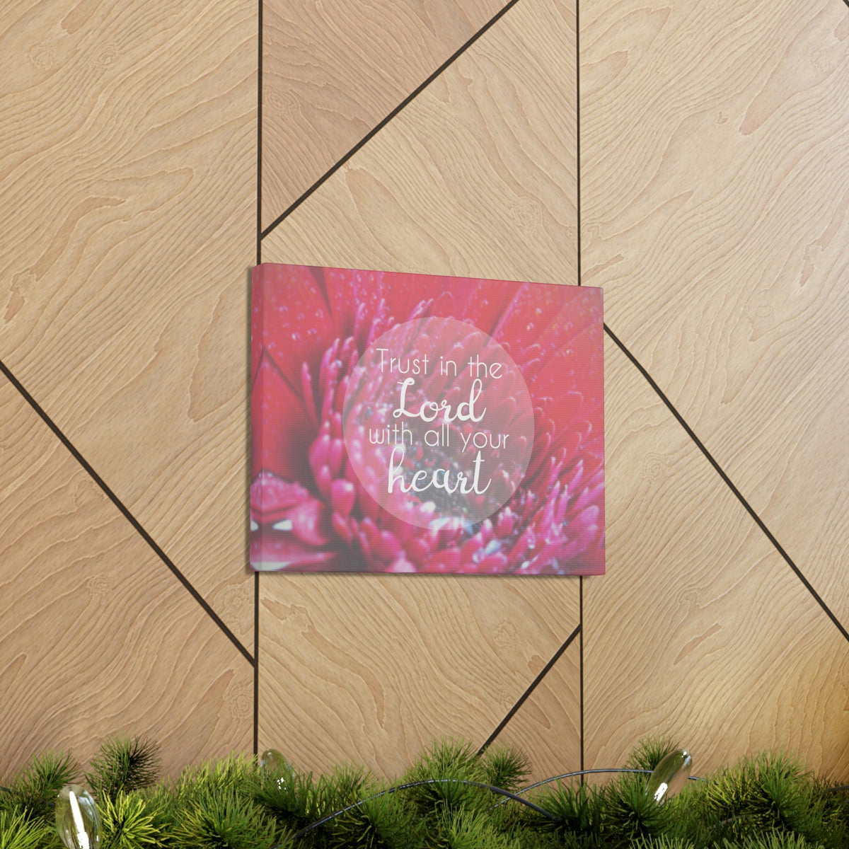 Scripture Walls Trust In The Lord Proverbs 3:5 Pink Flower Christian Wall Art Bible Verse Print Ready to Hang Unframed-Express Your Love Gifts