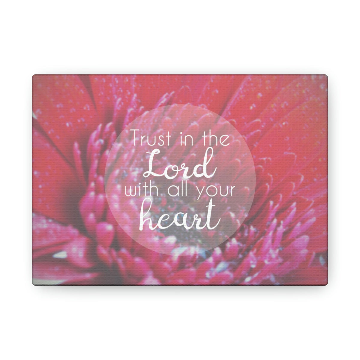 Scripture Walls Trust In The Lord Proverbs 3:5 Pink Flower Christian Wall Art Bible Verse Print Ready to Hang Unframed-Express Your Love Gifts