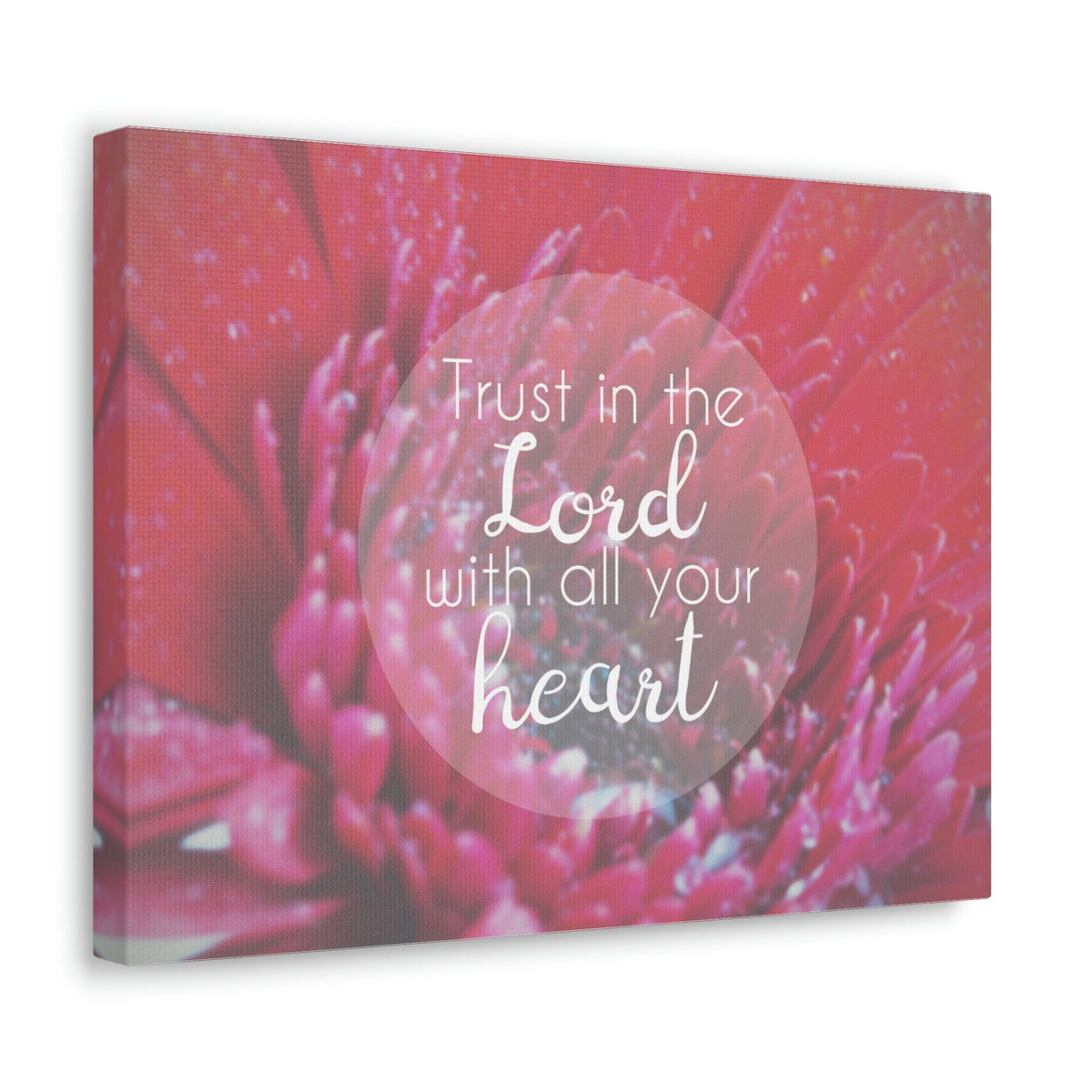 Scripture Walls Trust In The Lord Proverbs 3:5 Pink Flower Christian Wall Art Bible Verse Print Ready to Hang Unframed-Express Your Love Gifts