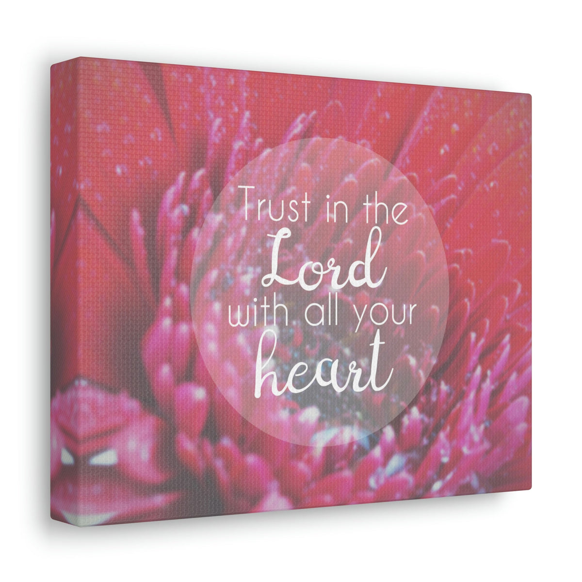 Scripture Walls Trust In The Lord Proverbs 3:5 Pink Flower Christian Wall Art Bible Verse Print Ready to Hang Unframed-Express Your Love Gifts