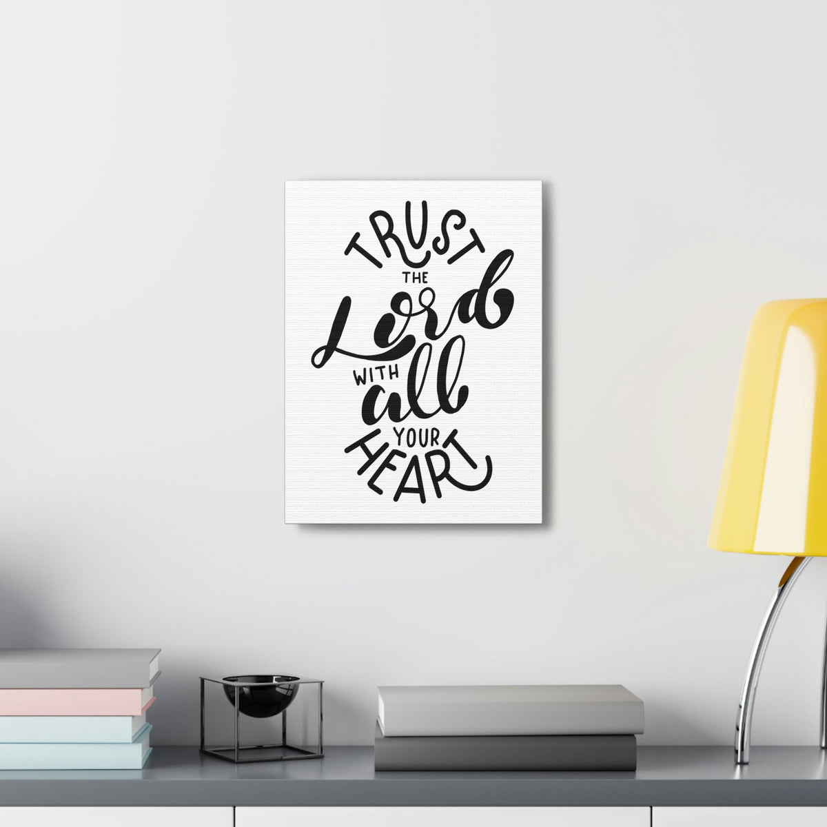 Scripture Walls Trust in The Lord With All Your Heart Psalm 118:8 Bible Verse Canvas Christian Wall Art Ready To Hang Unframed-Express Your Love Gifts