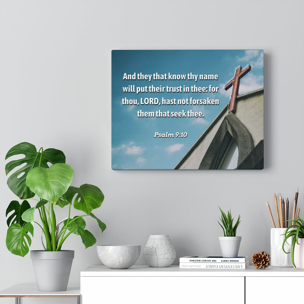 Scripture Walls Trust In Thee Psalms 9:10 Bible Verse Canvas Christian Wall Art Ready to Hang Unframed-Express Your Love Gifts
