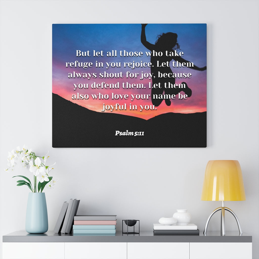 Scripture Walls Trust In You Psalm 5:11 Bible Verse Canvas Christian Wall Art Ready to Hang Unframed-Express Your Love Gifts