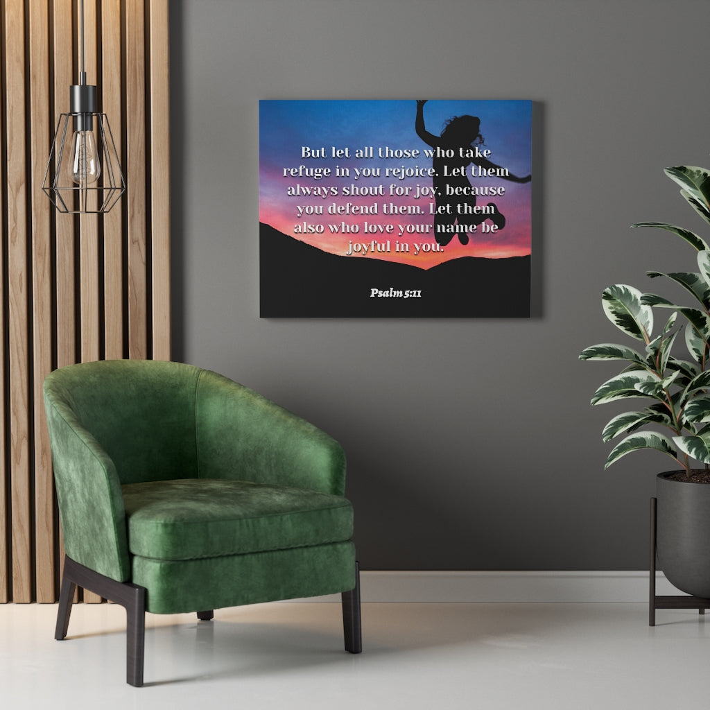 Scripture Walls Trust In You Psalm 5:11 Bible Verse Canvas Christian Wall Art Ready to Hang Unframed-Express Your Love Gifts