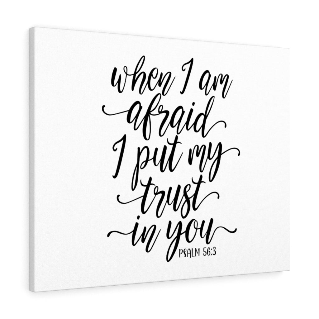 Scripture Walls Trust In You Psalm 56:3 White Bible Verse Canvas Christian Wall Art Ready to Hang Unframed-Express Your Love Gifts