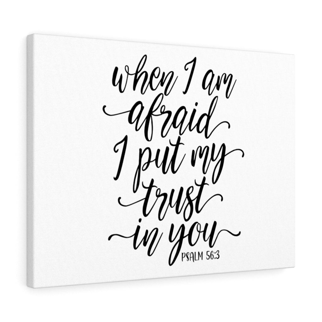 Scripture Walls Trust In You Psalm 56:3 White Bible Verse Canvas Christian Wall Art Ready to Hang Unframed-Express Your Love Gifts