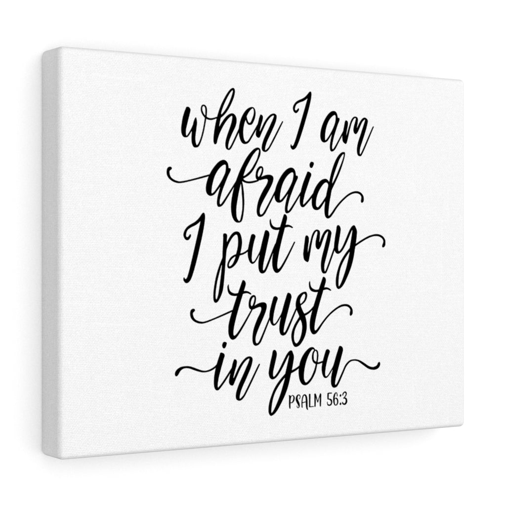 Scripture Walls Trust In You Psalm 56:3 White Bible Verse Canvas Christian Wall Art Ready to Hang Unframed-Express Your Love Gifts