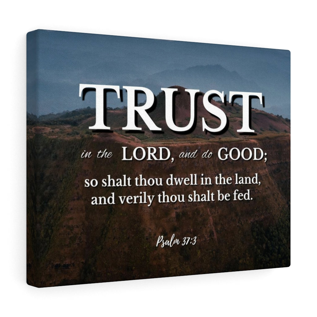 Scripture Walls Trust Psalm 37:3 Mountains Bible Verse Canvas Christian Wall Art Ready to Hang Unframed-Express Your Love Gifts