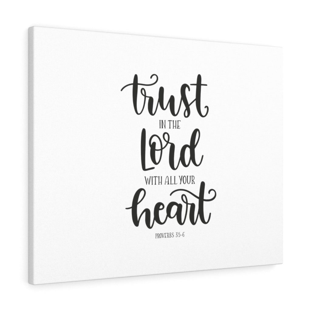 Scripture Walls Trust The Lord Proverbs 3:5-6 White Bible Verse Canvas Christian Wall Art Ready to Hang Unframed-Express Your Love Gifts
