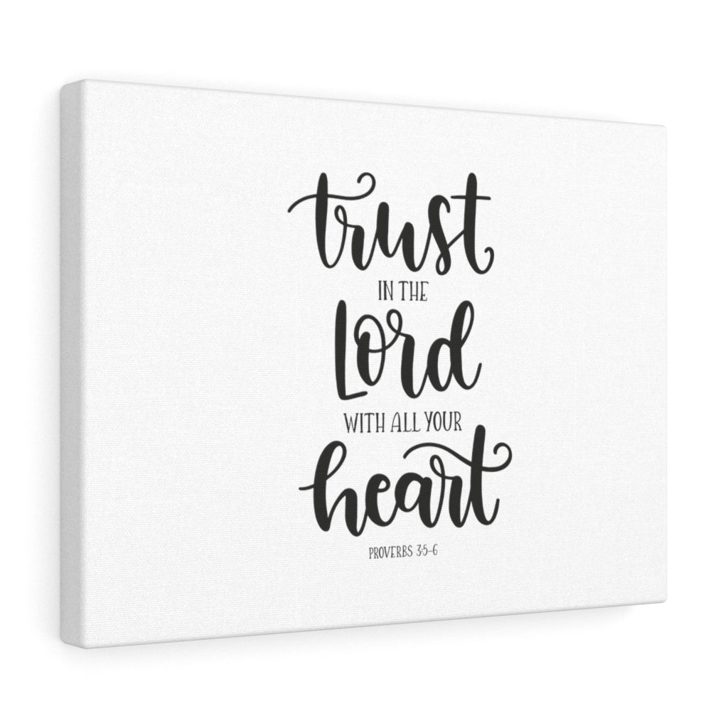 Scripture Walls Trust The Lord Proverbs 3:5-6 White Bible Verse Canvas Christian Wall Art Ready to Hang Unframed-Express Your Love Gifts