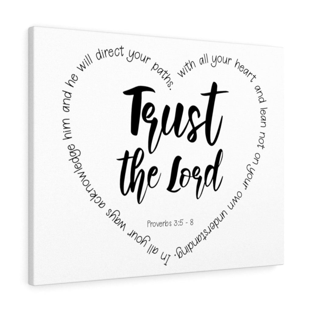 Scripture Walls Trust The Lord Proverbs 3:5 - 8 Bible Verse Canvas Christian Wall Art Ready to Hang Unframed-Express Your Love Gifts