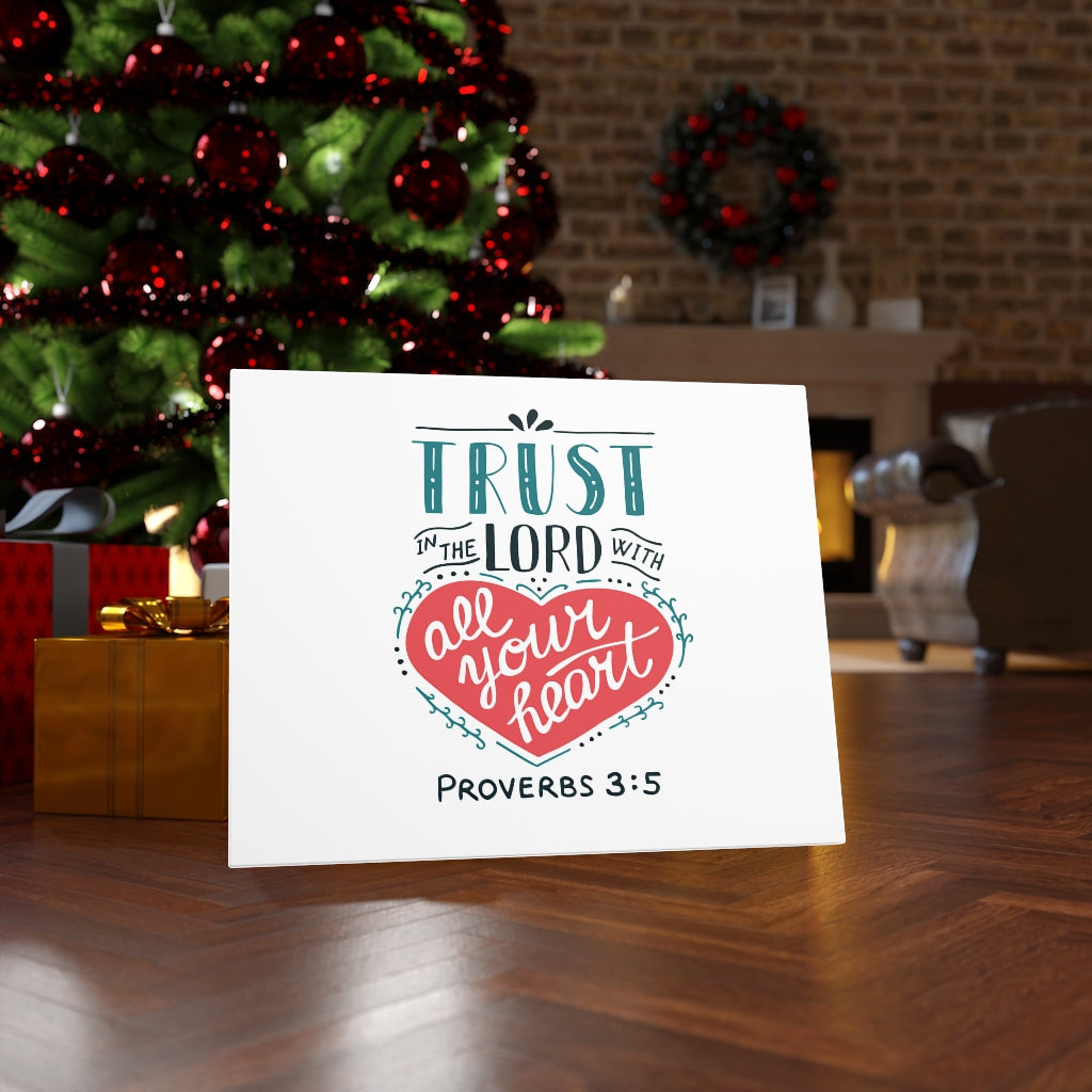Scripture Walls Trust The Lord Red Heart Proverbs 3:5 Bible Verse Canvas Christian Wall Art Ready to Hang Unframed-Express Your Love Gifts