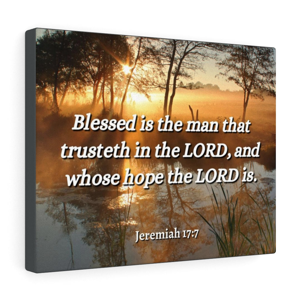 Scripture Walls Trusteth Jeremiah 17:7 Bible Verse Canvas Christian Wall Art Ready to Hang Unframed-Express Your Love Gifts